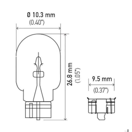 Hella Bulb 158 12V 3W W2.1 Bulbs, 158 158